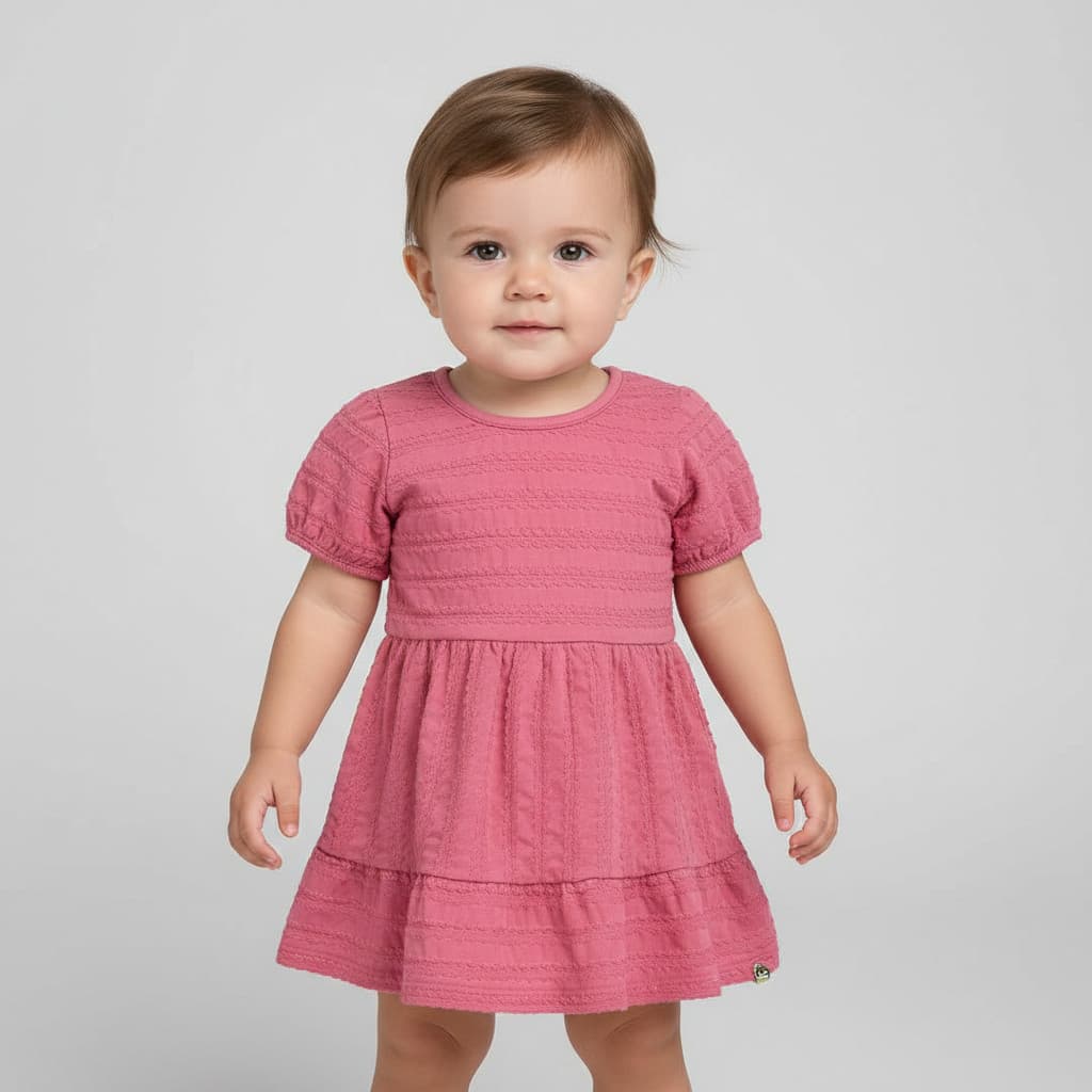 Vestido Infantil Alenice Rosa – Estilo e Conforto para Meninas