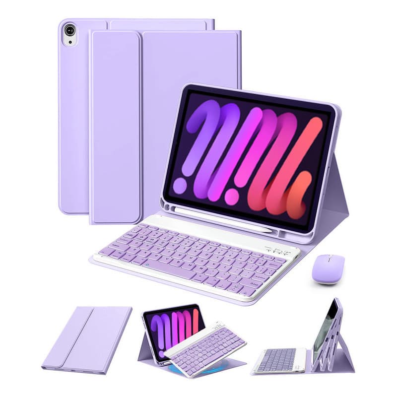 Capa com Teclado e Mouse Para iPad mini 6ª / 7ª Geração 8,3 polegadas