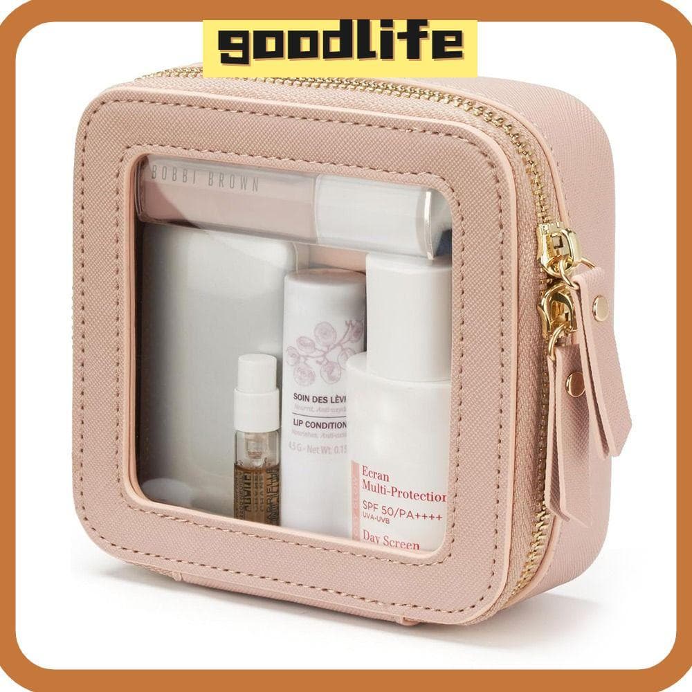 Bolsas Cosméticas GOODLIVE , Com Bolsa De Maquiagem À Prova D'água Zíper , Lavagem Transparente Quadrada Para Viagem