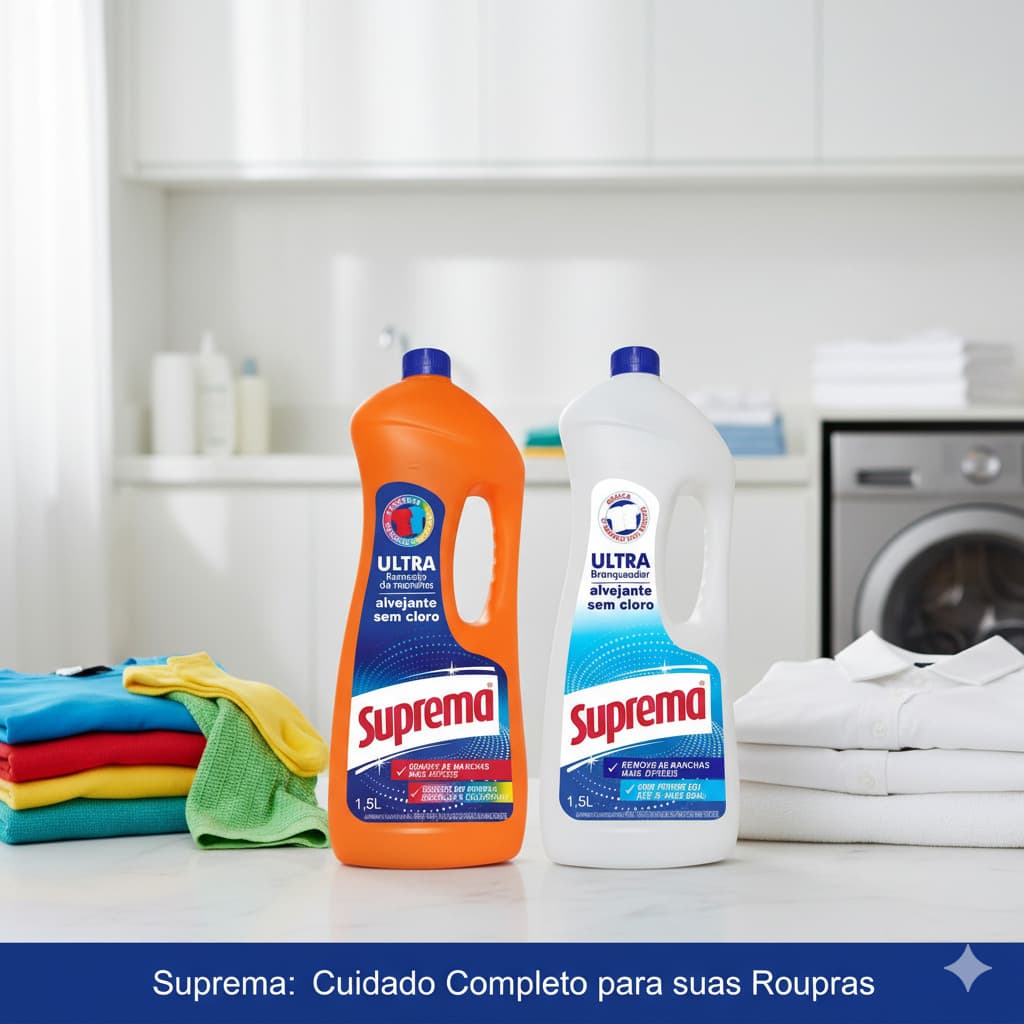 Alvejante Suprema Sem Cloro 1,5L - Ultra Branqueador + Ultra Remoção de Manchas