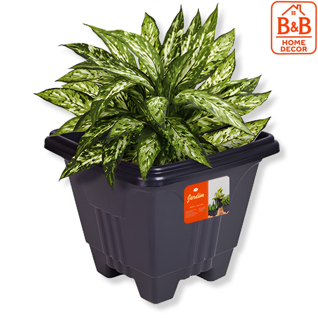 Kit Vaso Quadrado 16,5 Litros Plástico Resistente Reforçado para Plantas Flores Jardim e Varanda