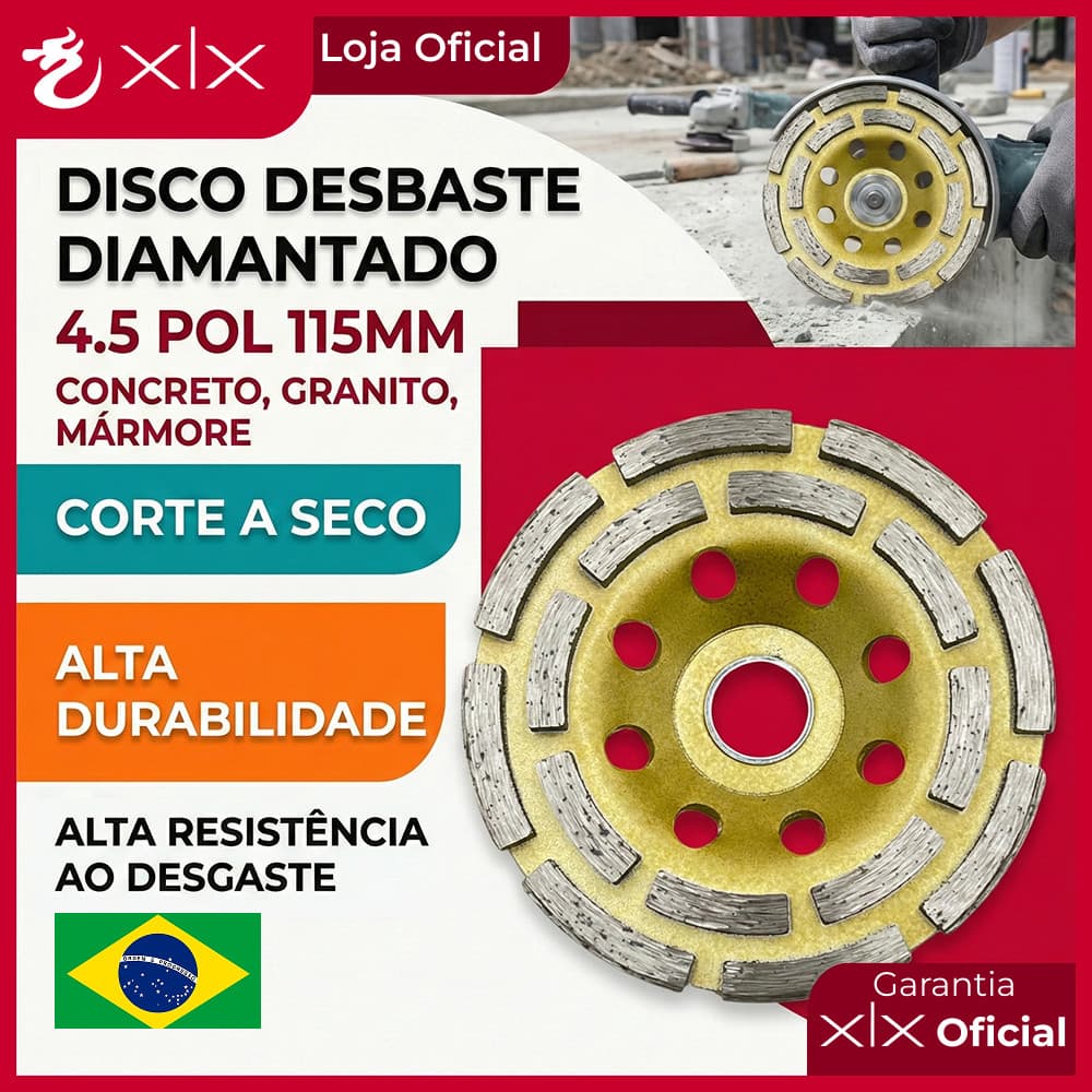 Disco Desbaste Diamantado Segmentado 4,5  115mm Concreto Esmerilhadeira