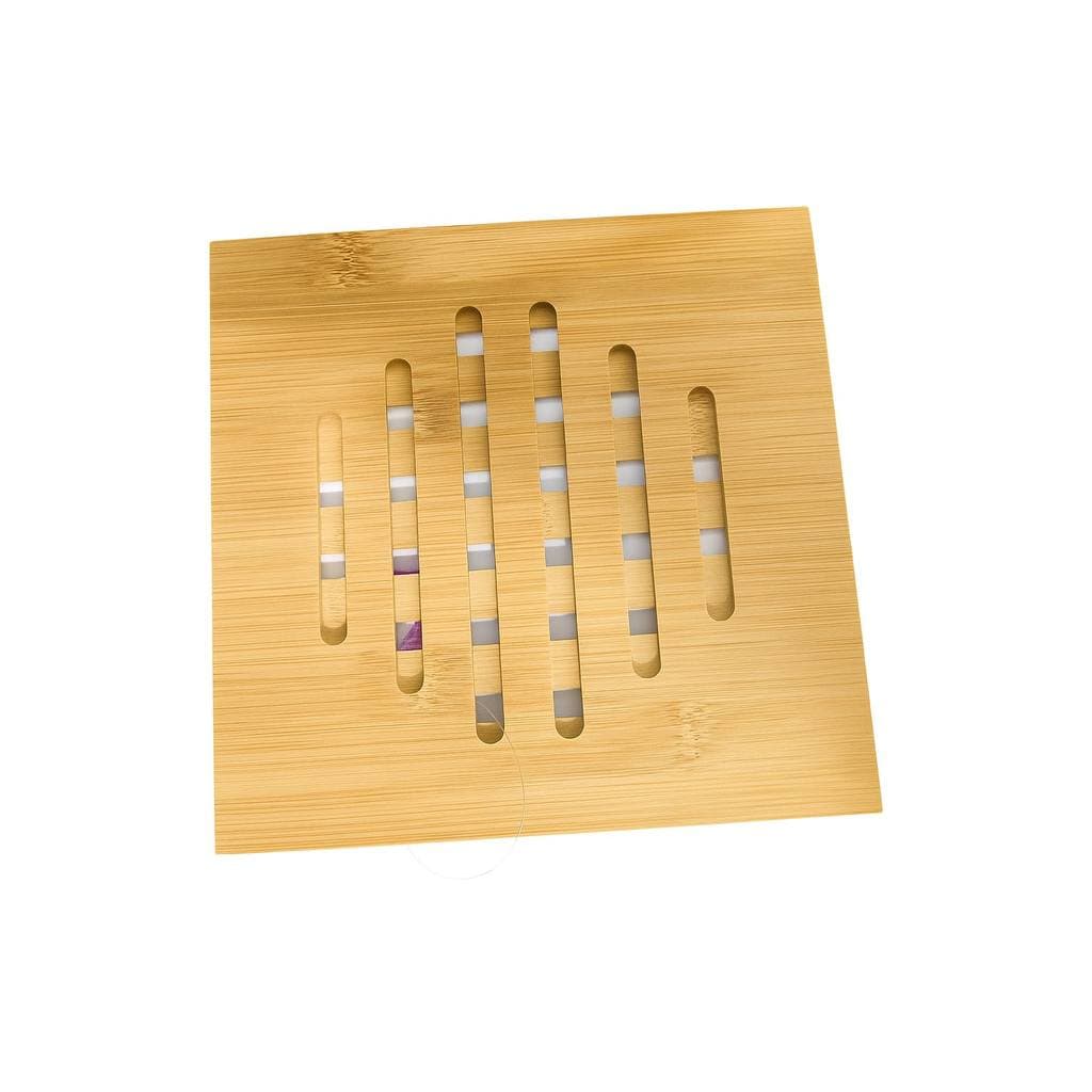 KIT COM 4 DESCANSO DE PANELAS QUADRADO BAMBU 18CM