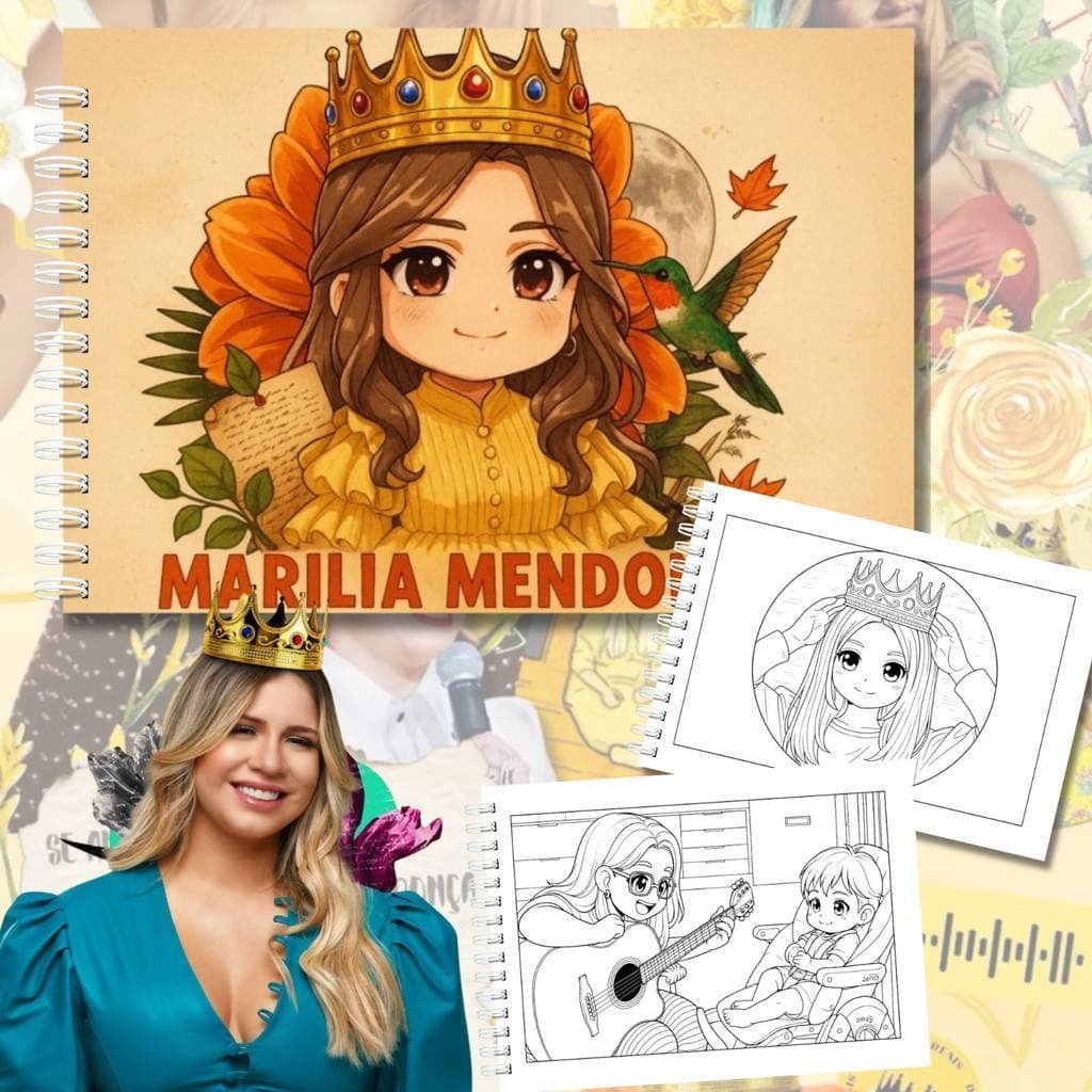 Livro de Colorir | Capa Dura + Acetato   | 50 Desenhos Tema Sertanejo