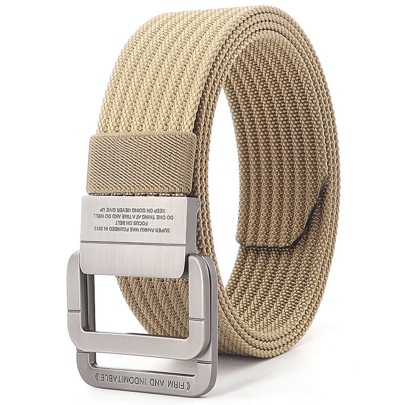 Cinto de fivela de anel duplo masculino tecido náilon tático esportes ao ar livre Jeans cinto de lona Casual masculino