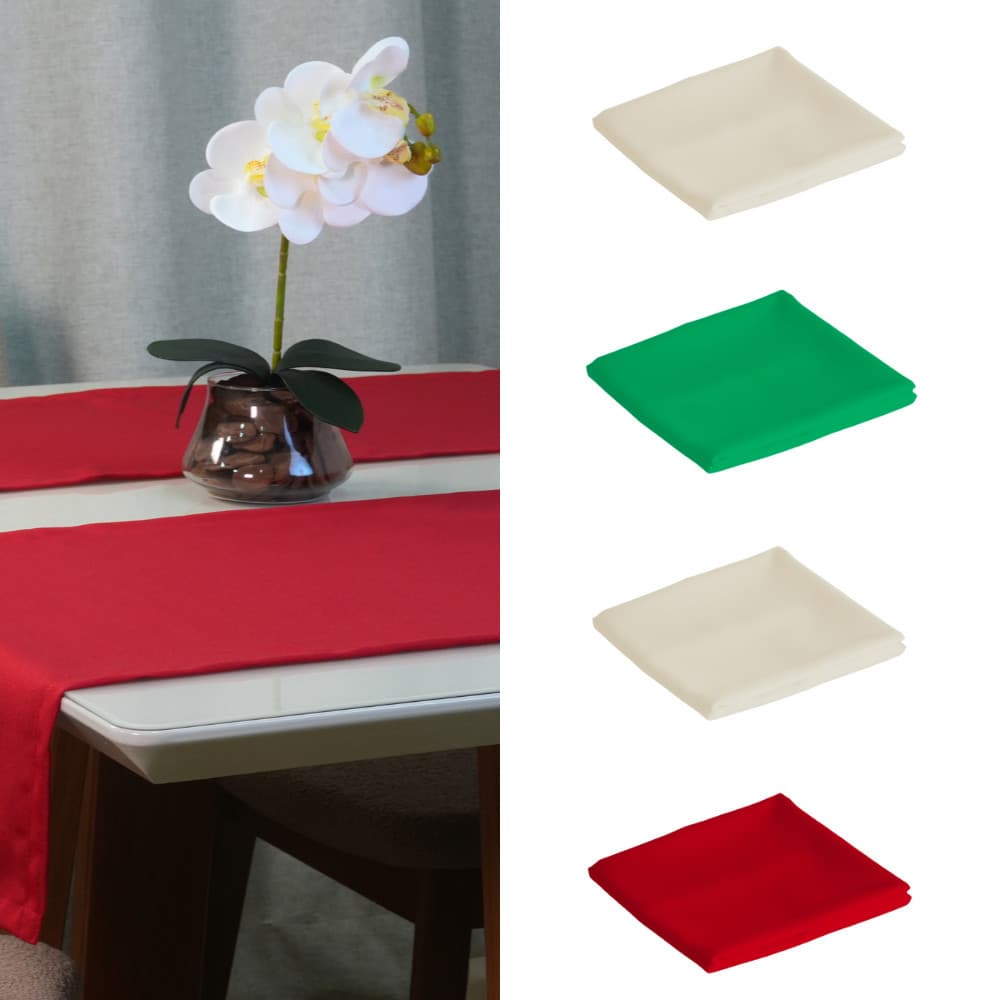 Caminho Trilho de Mesa Basic 130x40cm Liso Tecido Oxford