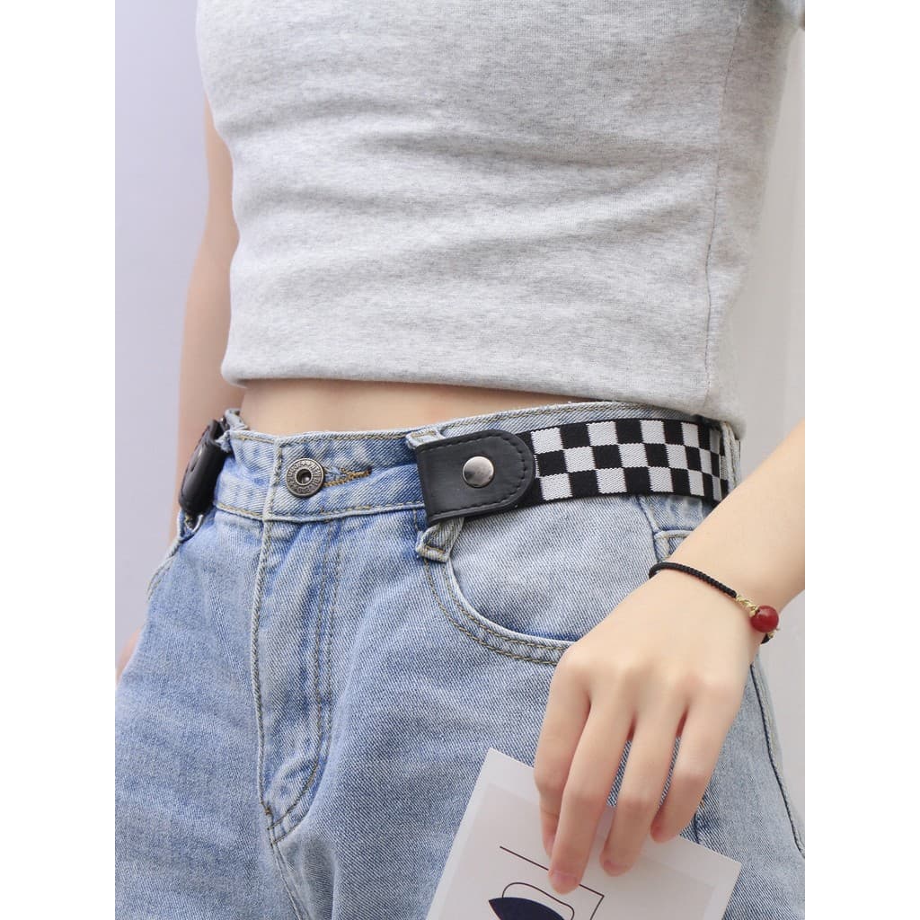 Preguiçoso cinto invisível feminino na moda cinto feminino sem costura Jeans All-Match elástico elástico sem cabeça deco