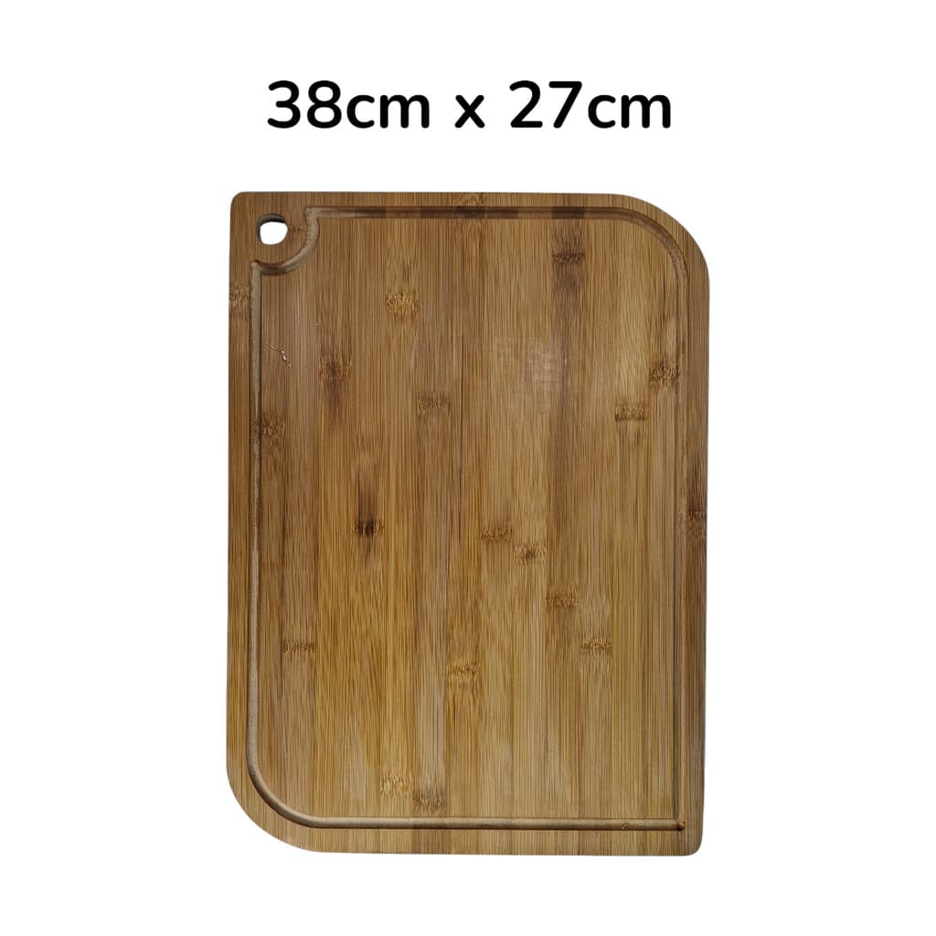 Tabua Bambu Cozinha 38cmX27cm Corte Carne Servir Churrasco Casa Na Praia Churrasqueira Comida Boa