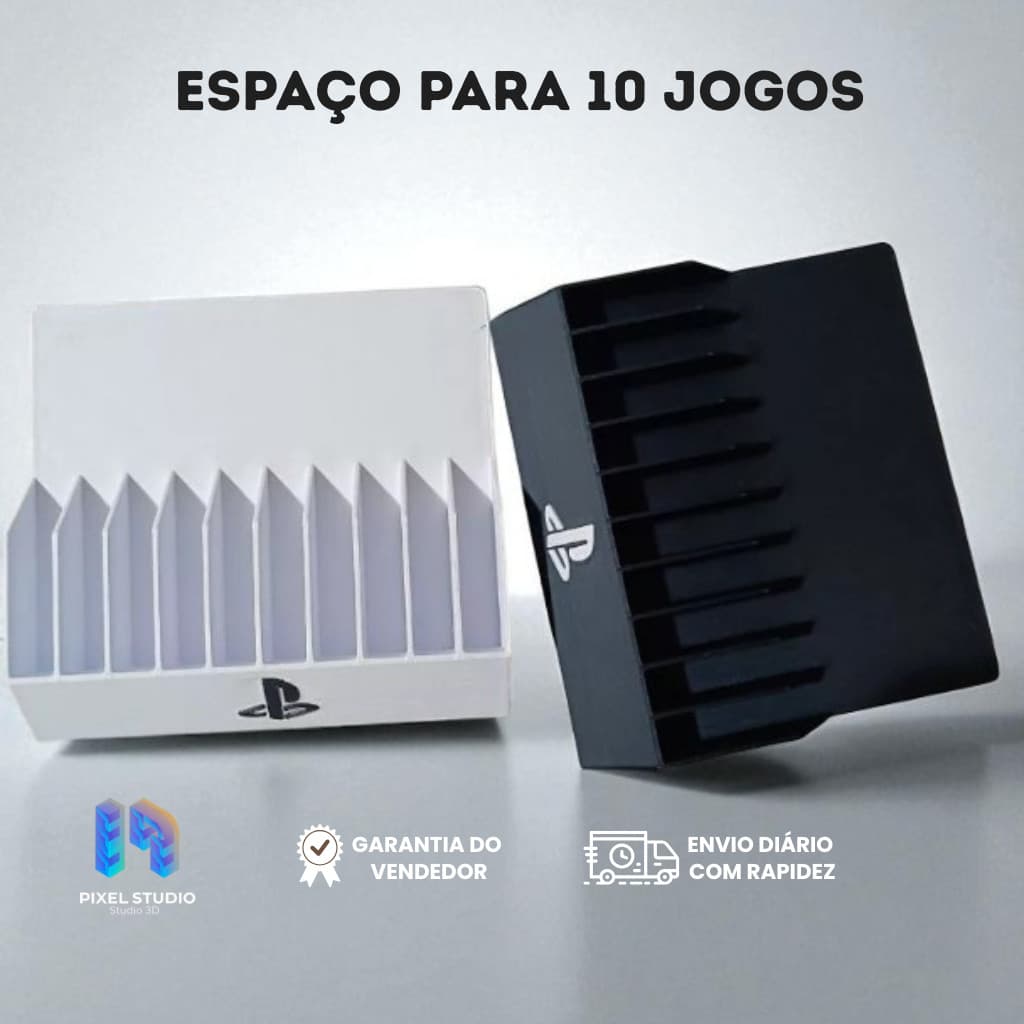 Suporte Porta jogos Playstation | PS3 PS4 PS5 | Até 10 JOGOS