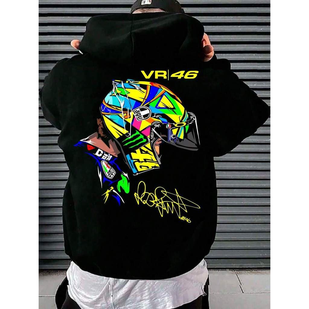 Moletom Canguru Casaco Motociclista Piloto Vr46 Rossi Masculino Racing Moto Gp