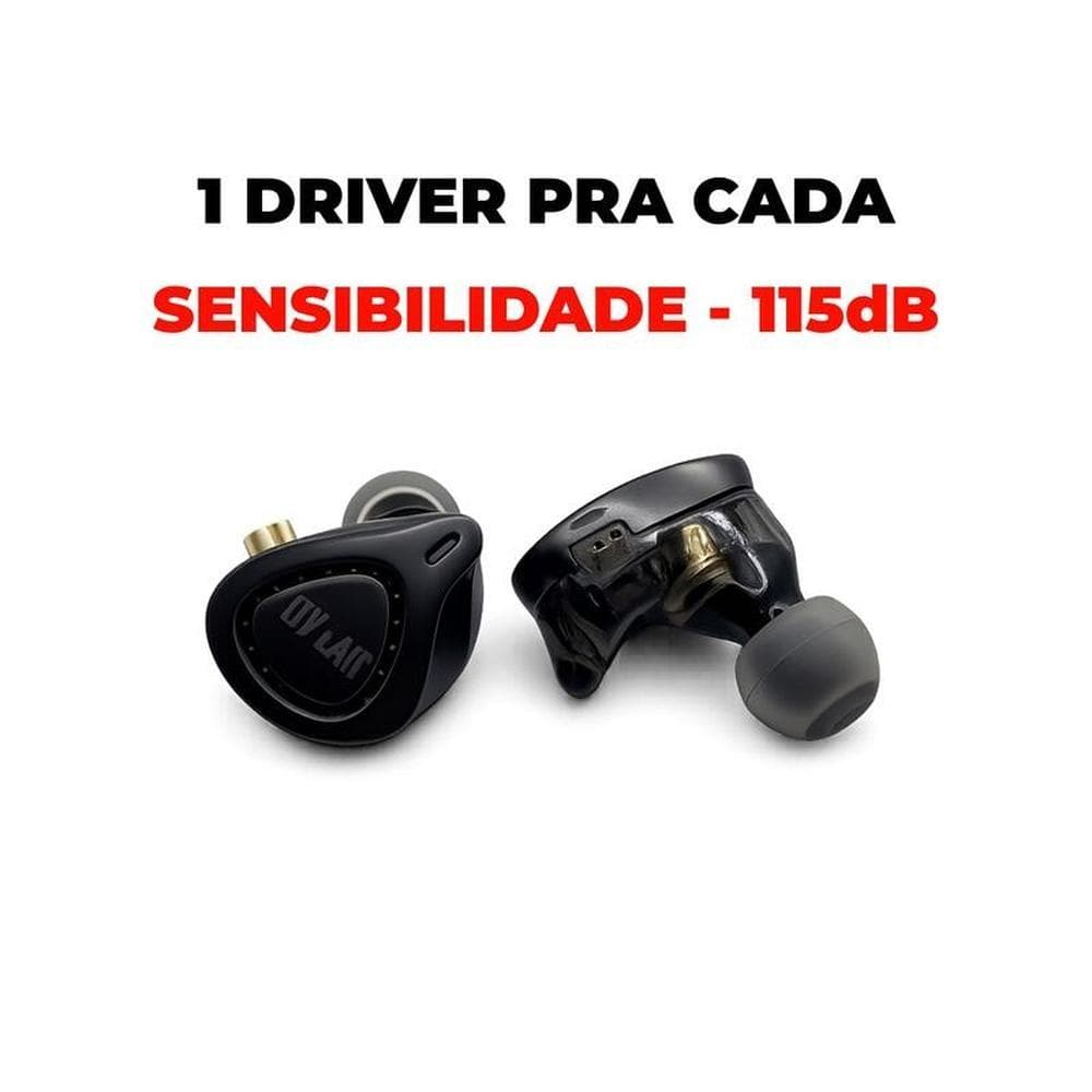 FONE DE OUVIDO DYLAN DE-515 PRETO RETORNO MÚSICO IGREJA GAMER