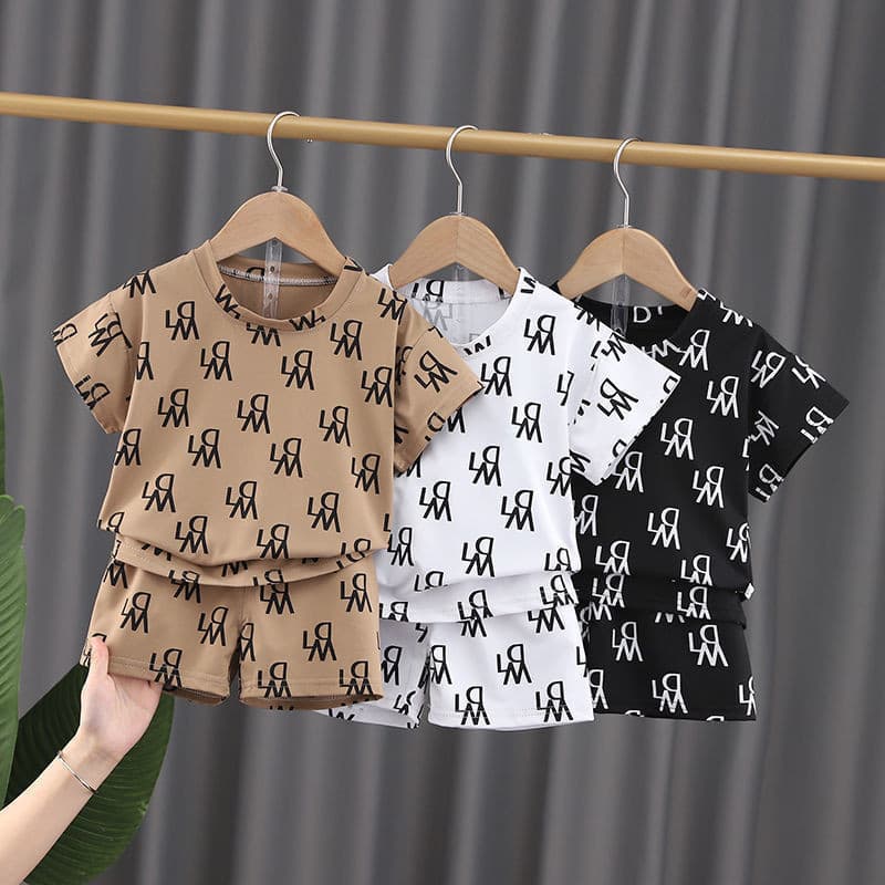 Conjunto para crianças de 0 a 5 anos, manga curta, Conjunto de Verão para Meninos com Camiseta e Shorts, 2 Peças, Roupas