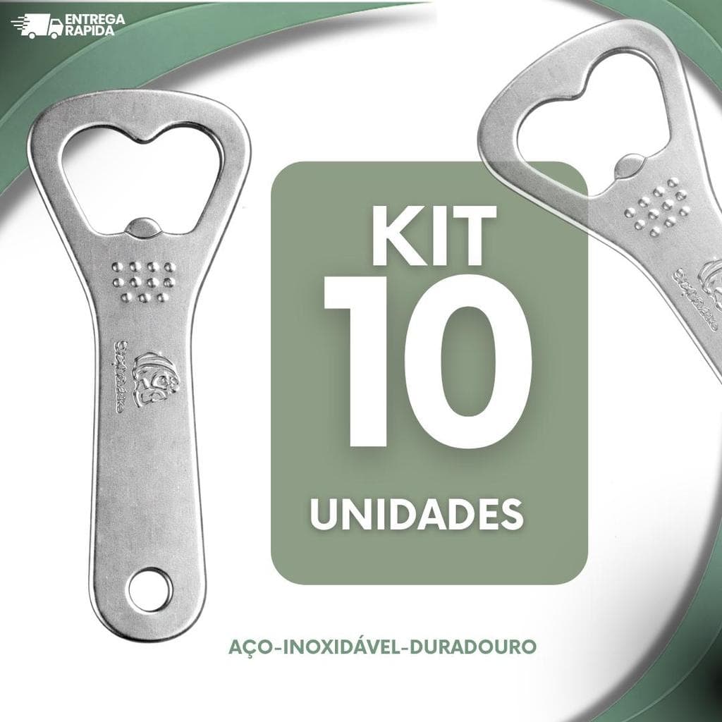 Kit 10 ou 5 Unidades Abridor De Garrafa  Profissional Inox 10cm Linha Resistente Excelente manuseio