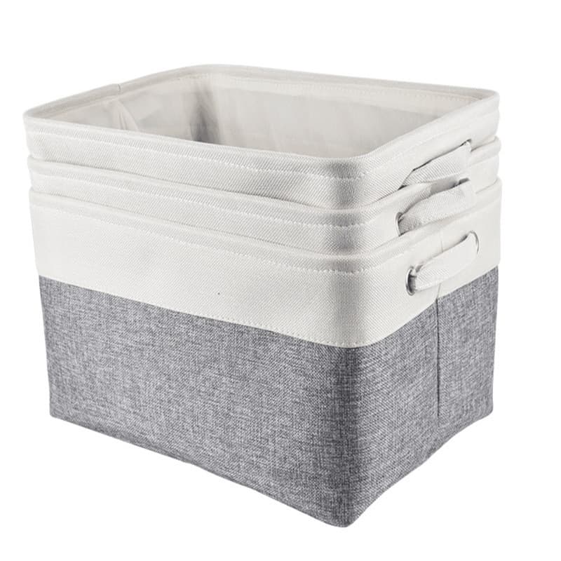 Novo estilo imitação de linho costura em branco não impresso cesta de armazenamento de linho Natural caixa de armazename