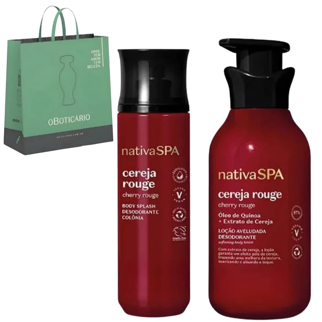 Kit Presente Nativa SPA Cereja Rouge Body Splash + Hidratant