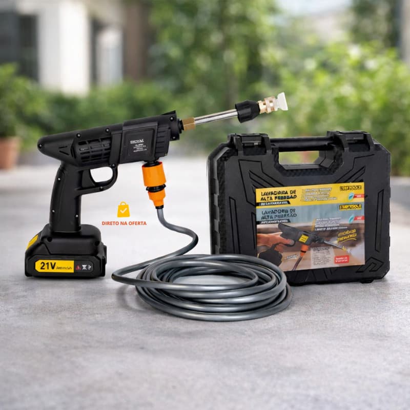 Lavadora Portátil Alta Pressão 21V Bateria Recarregável Carro Espuma