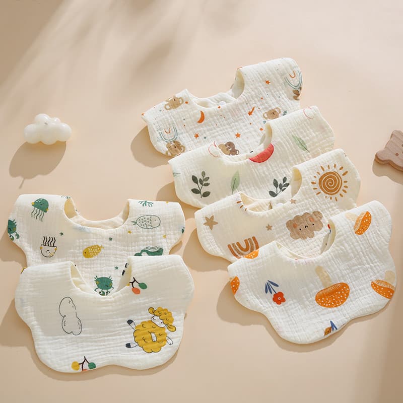 Toalha de Saliva classe a babador de bebê gaze macia ajustável atacado produtos para bebês babador infantil