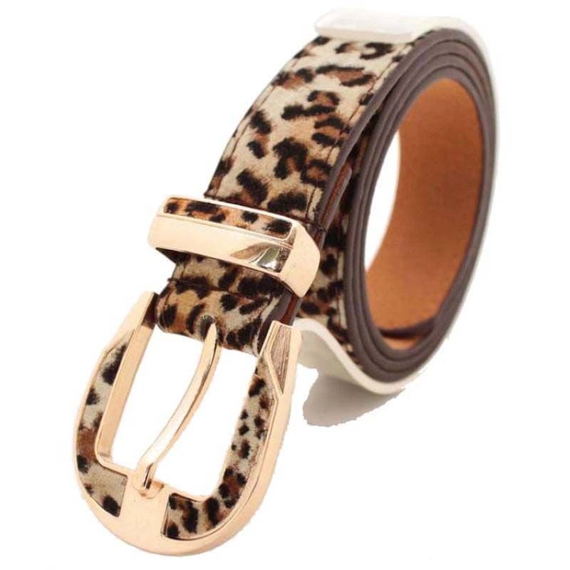 Senhoras decorativas leopardo impressão cinto feminino All-Match moda cinto largo jaqueta Jeans estilo feminino camisa c