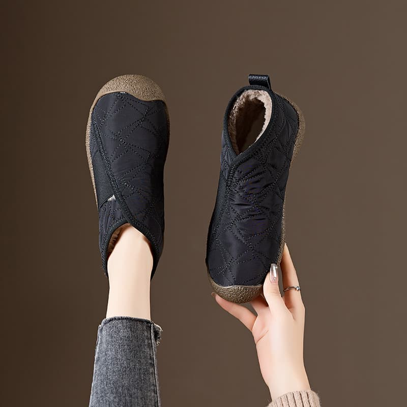 Botas de neve femininas 2024 novo estilo inverno velo-velo quente deslizamento em botas curtas sola macia antiderrapante