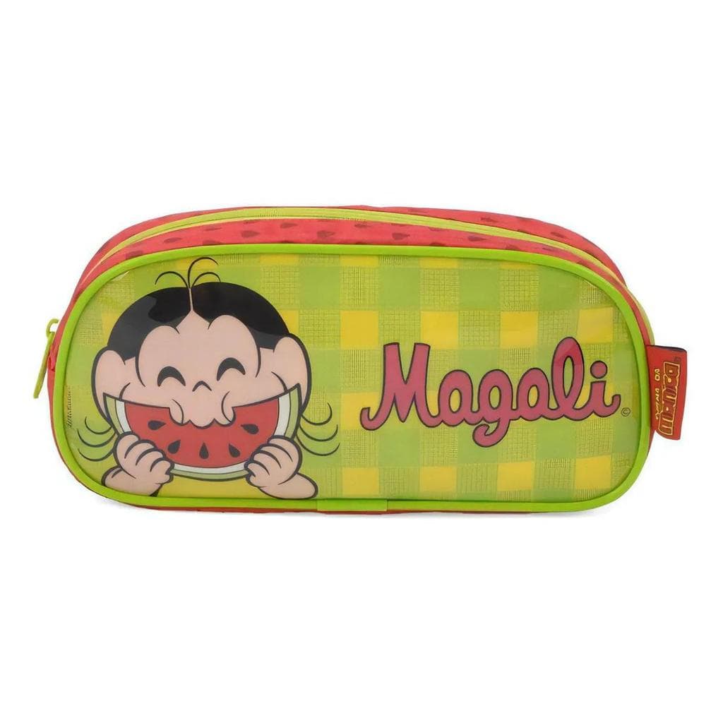 Estojo Escolar Turma da Mônica Magali Luxcel - 1 Divisória Amarelo