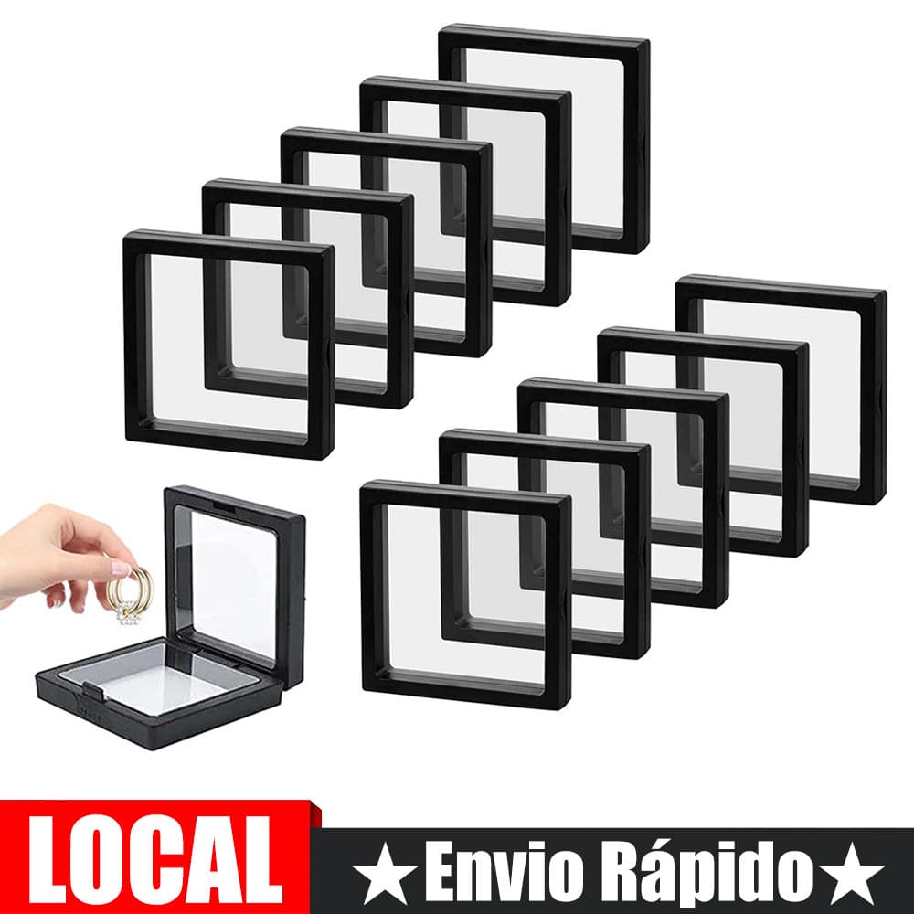 Caixa de exibição de suspensão 3D 10 Caixa de exibição transparente Coleção de lembranças Caixa protetora Caixa de exibi