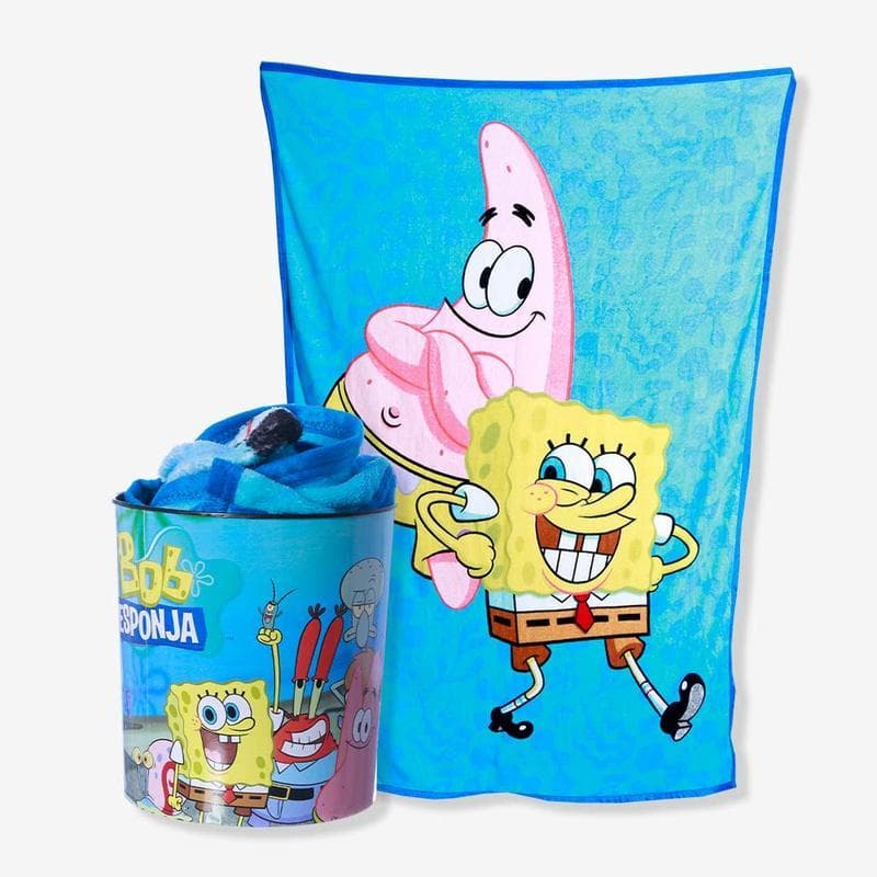 KIT MANTA E BALDE DE PIPOCA BOB ESPONJA E PATRICK