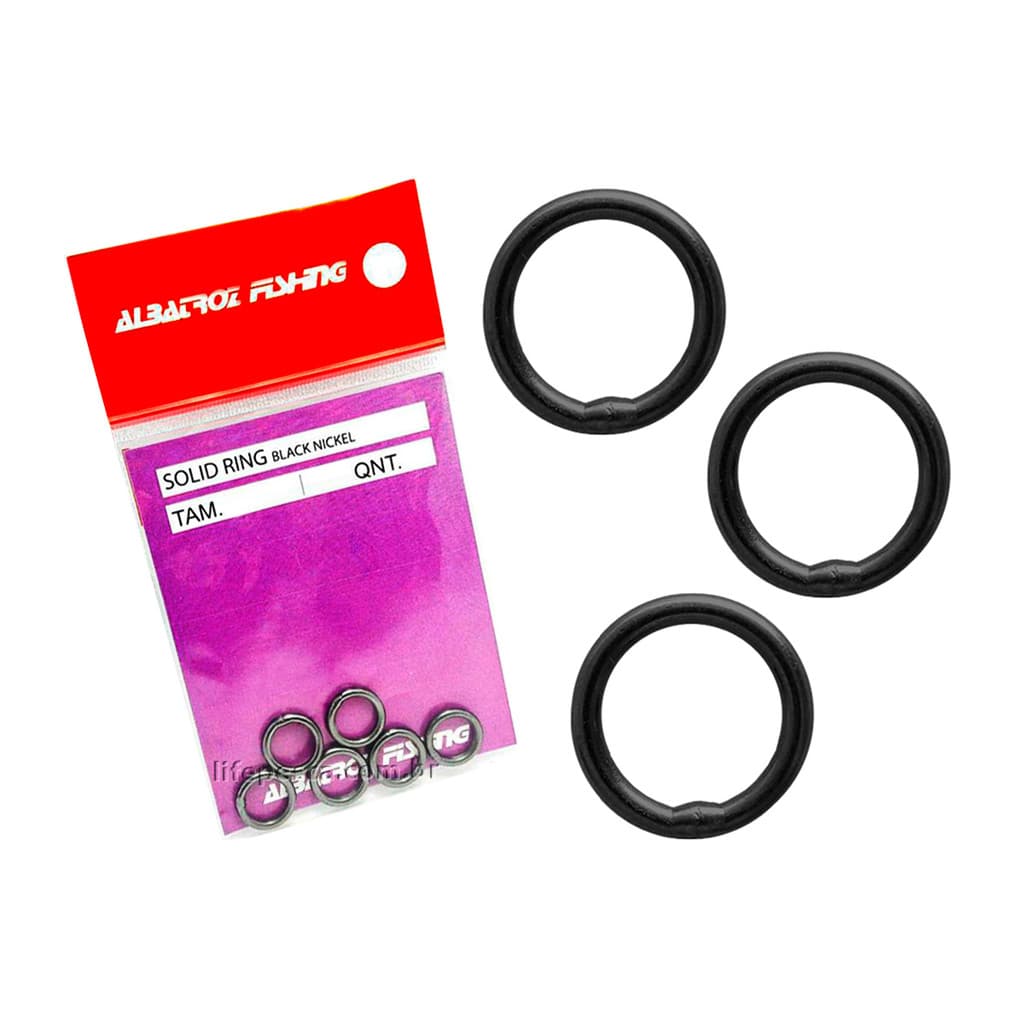 Solid Ring Black Nickel N° 1 - Albatroz Fishing - 9 Peças