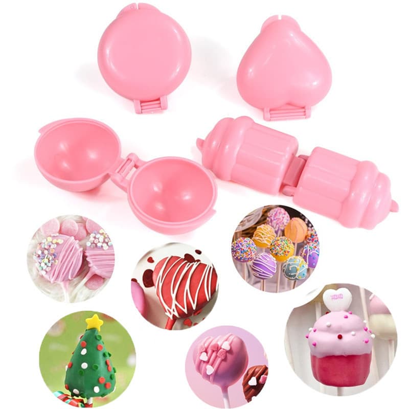 4 Pçs/set Redondo Coração Cupcake Forma Pirulito Molde De Plástico Biscoitos Bolos Pudim Ferramentas De Decoração Do Bol