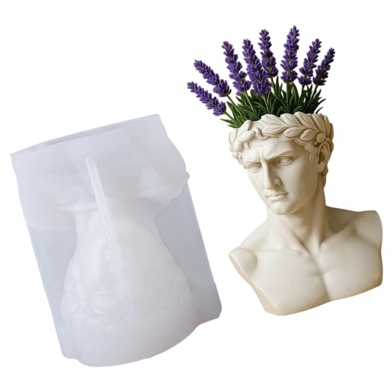 Molde Artístico Silicone blg Escultura Detalhada Cabeça Grega Antiga Para Vasos E Recipientes Artes