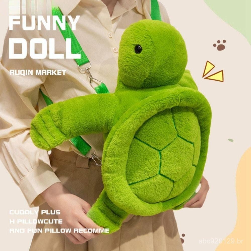Mochila De Pelúcia De Tartaruga MXMUSTY , Bolsa De Ombro De Boneca De Grande Capacidade De Animais , Escolar Fofa De Des