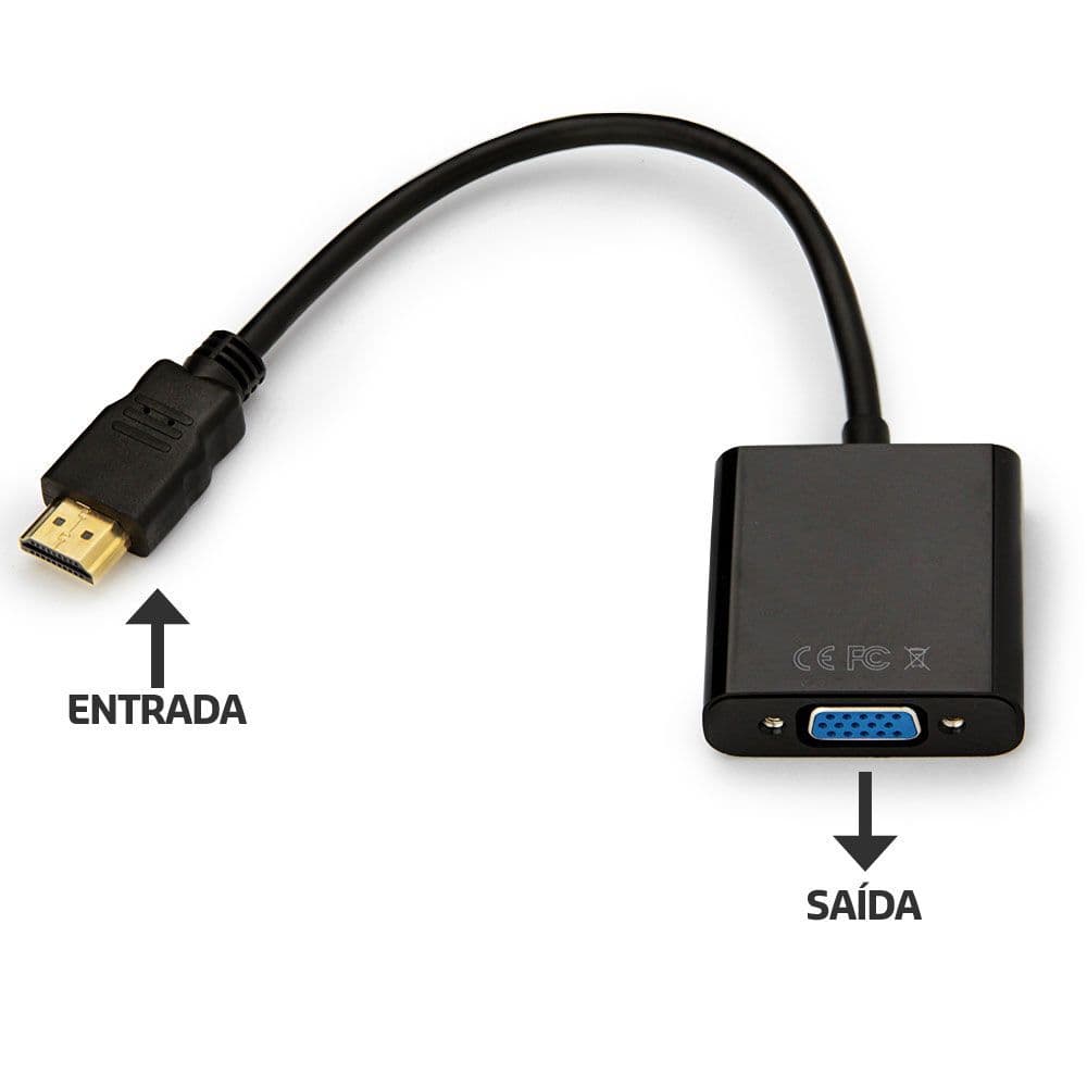 CONVERSOR VGA X HDMI C/ AUDIO STEREO P2 EXBOM