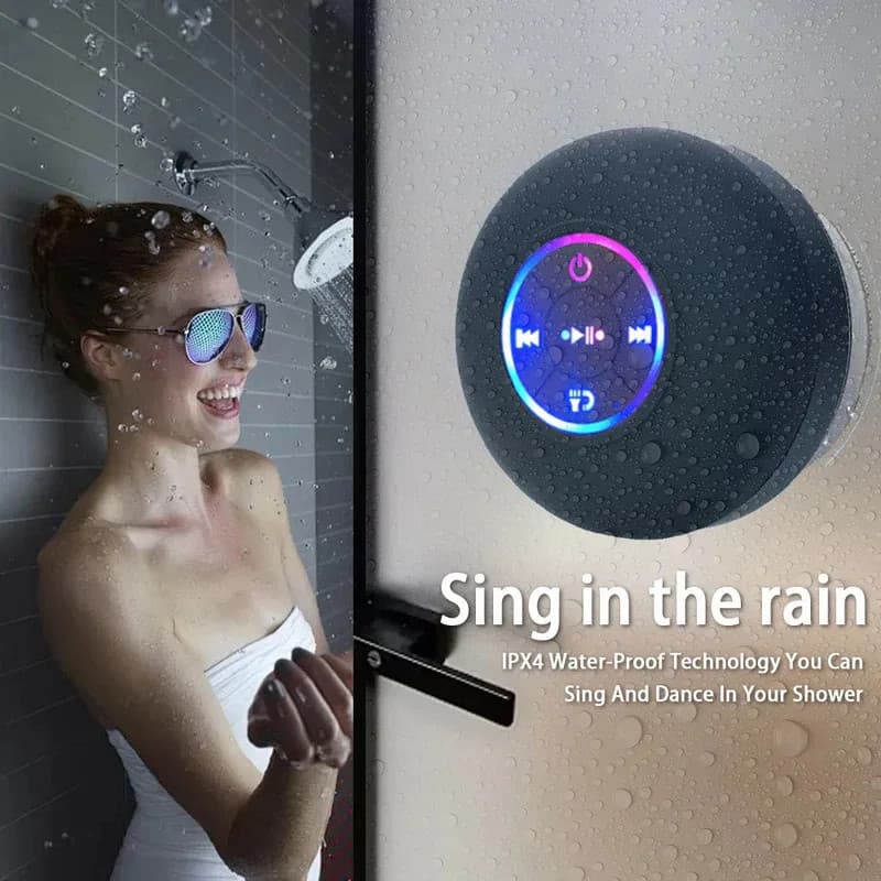 Caixa de som bluetooth mini com luzes LED coloridas com efeito- A prova D'água