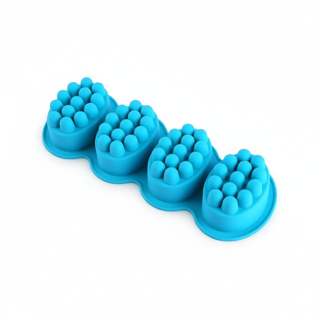 Forma Silicone Sabonete Artesanal Massageador Grande 4 Cavidades