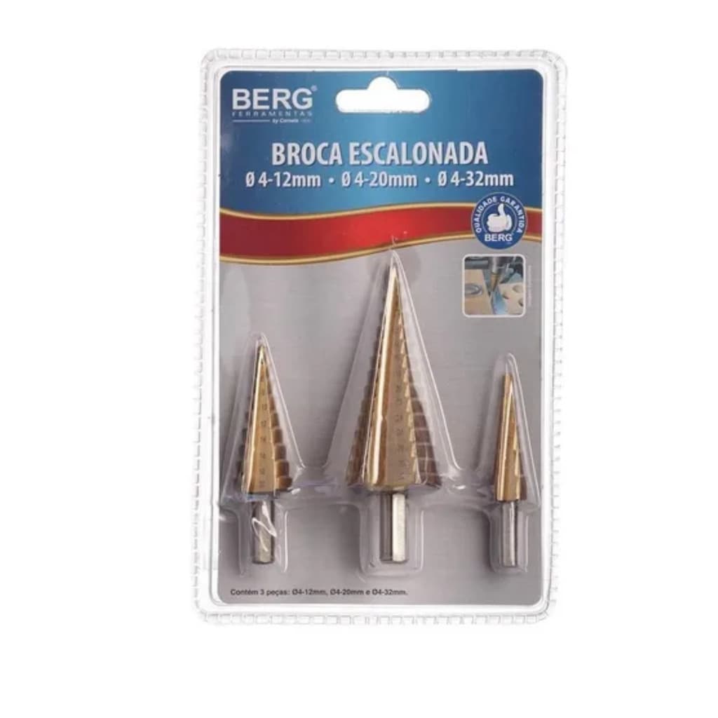 Broca  Escalonada Ø 4-12mm . Ø 4-20mm . Ø 4-32mm Berg tools