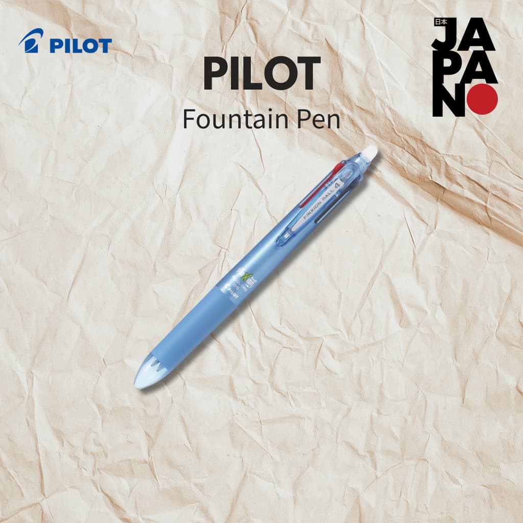 Pilot Friction Ball 4 Caneta 0.5mm Ponta Fina 4 Cores (Preto , Vermelho , Azul , Verde) Claro (LKFB-80EF-LB)