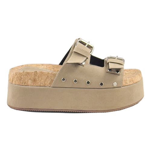 Sandalia Plataforma Tamanco Boho Chic Metais Madeira Hashem
