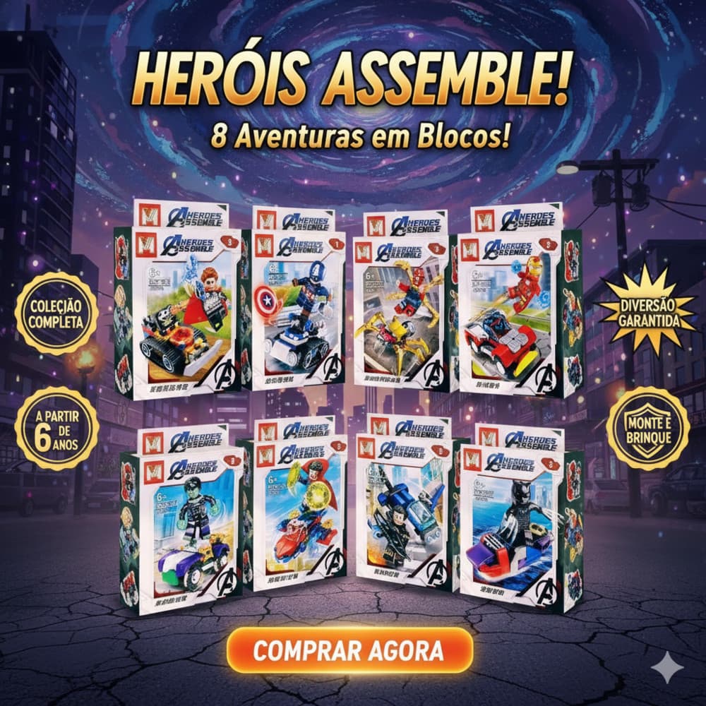 Blocos de Montar Heroes Assemble Avengers Peças Infantil
