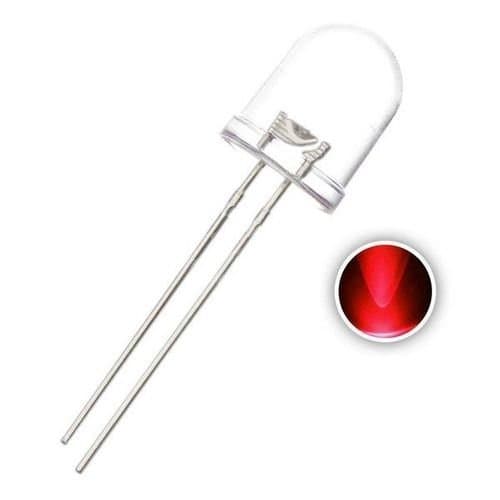Led 10mm Alto Brilho Incolor 10000MCD Vermelho*