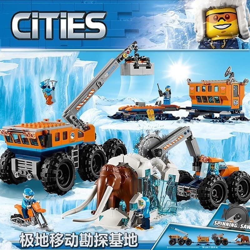 1298 pçs Lego blocos de construção cidade Polar exploração móvel Base guindaste menino montagem educacional brinquedo pr