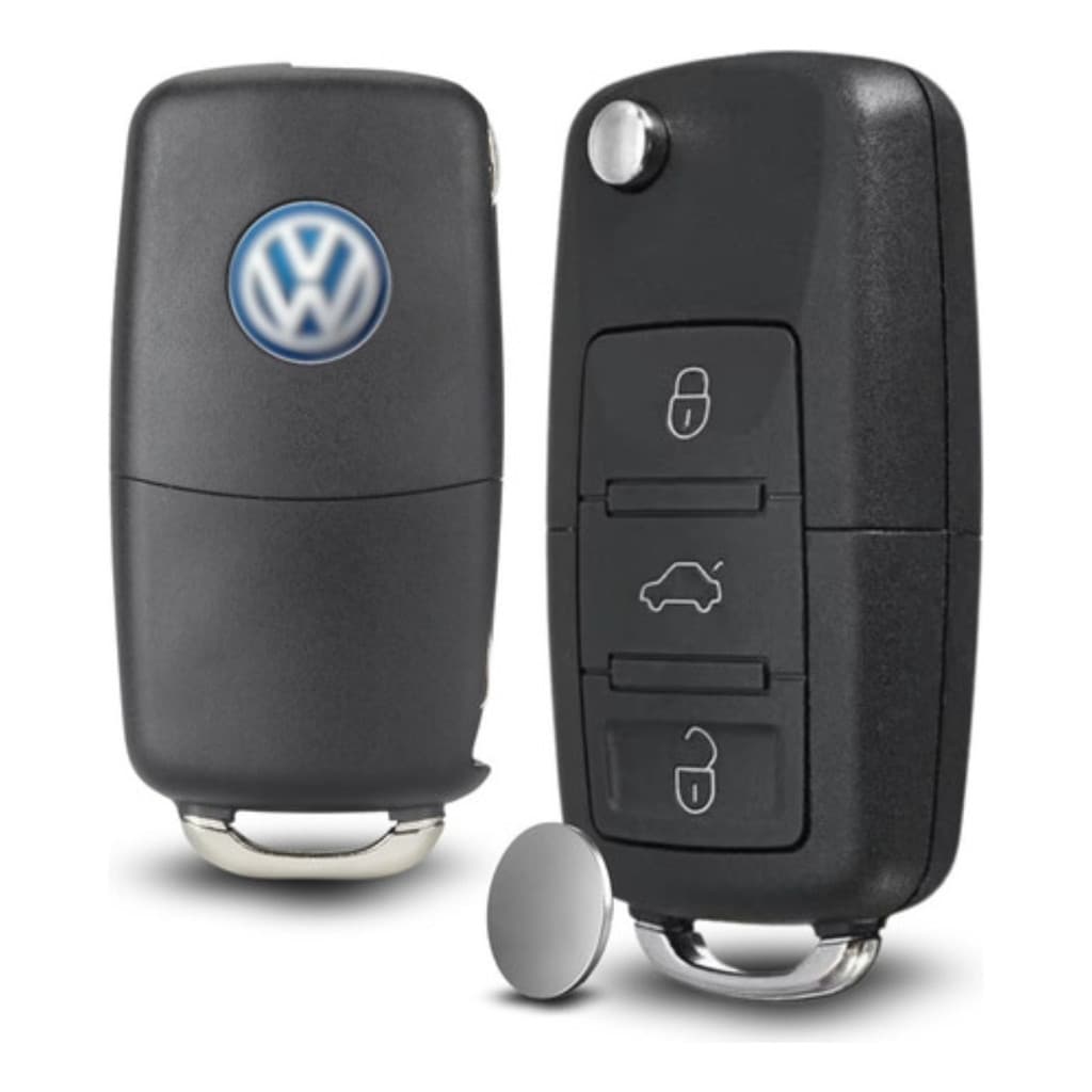 Chave Canivete Vw Gol Fox Polo Saveiro Bora G5 3 Botões Volkswagen