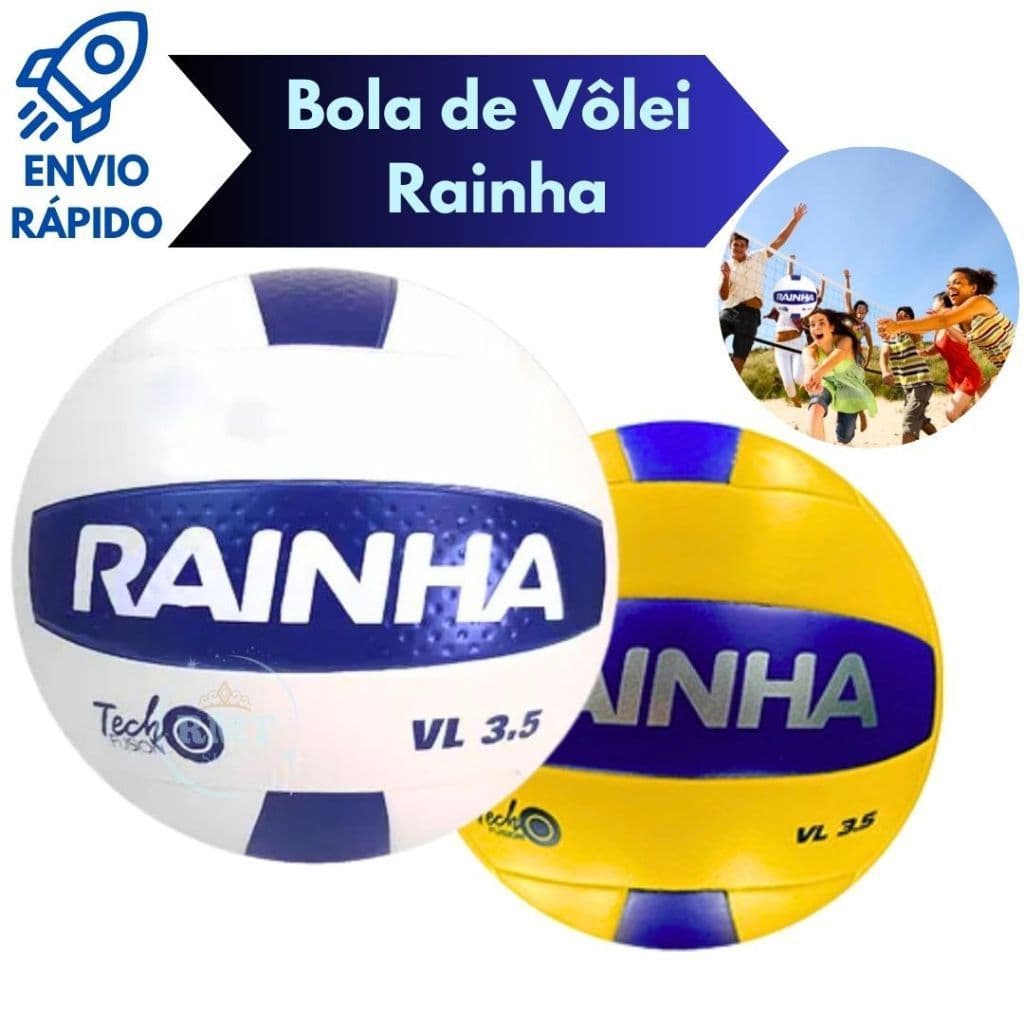 Bola De Vôlei Rainha 3.5 Treino Quadra Praia Branca Amarela