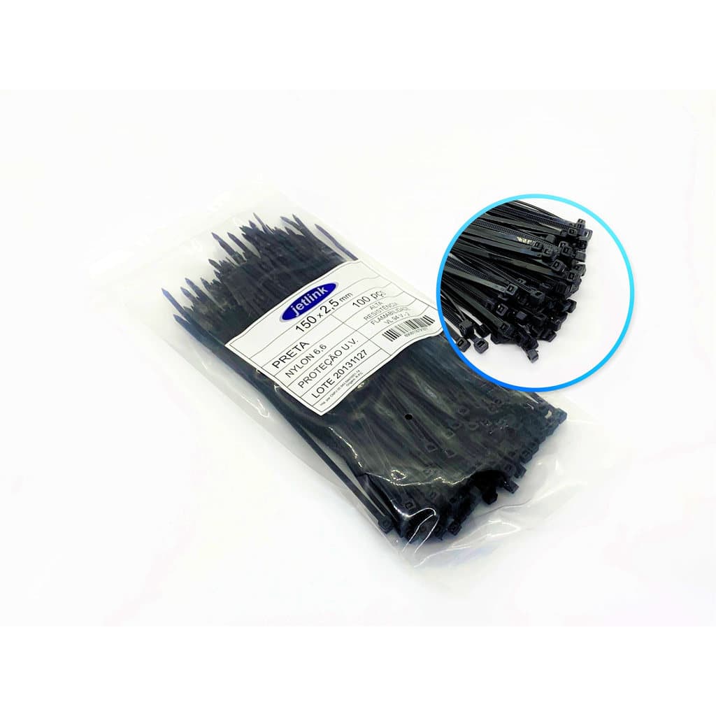 Abraçadeiras Nylon 100 Un 2,5 Mm X 150 Mm