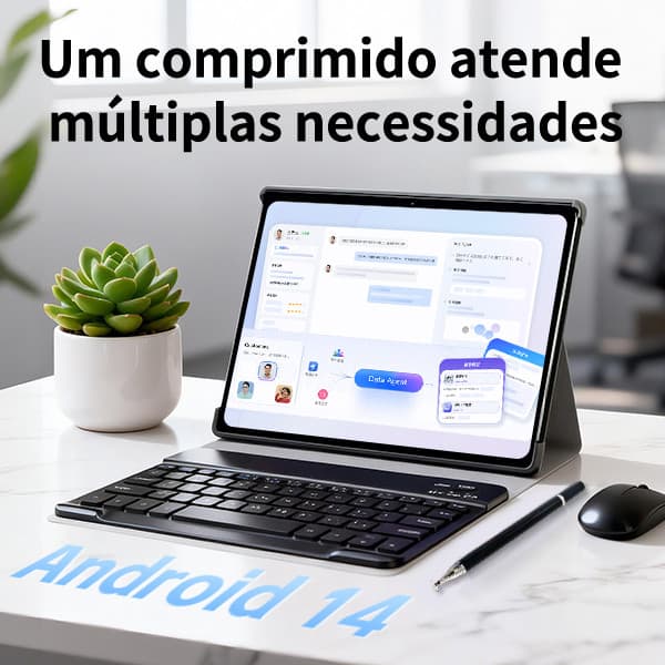 JEPK T105 NOVO Tablet 10.1 Android 14.0 512GB e 8GB com Câmera Traseira e Teclado Bluetooth para Entretenimento e Estudo