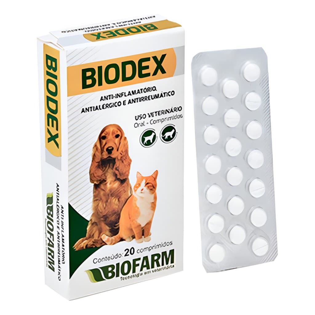 Cartela Biodex Anti-Inflamatório E Antialérgico Para Cães E Gatos