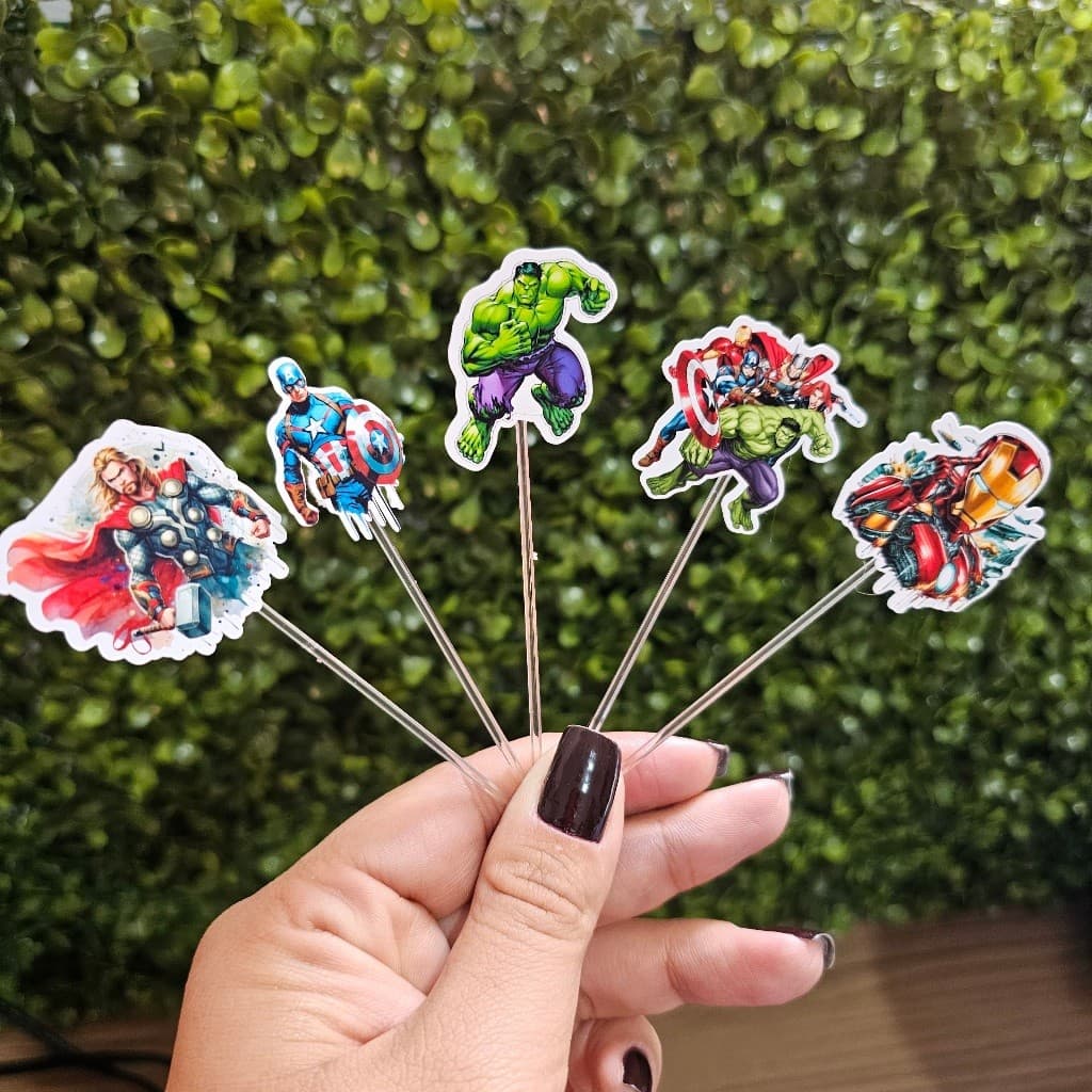 Topper Tag para Docinhos Brigadeiro HERÓIS VINGADORES ADULTOS - Personalizados - Festa infantil - Aniversário