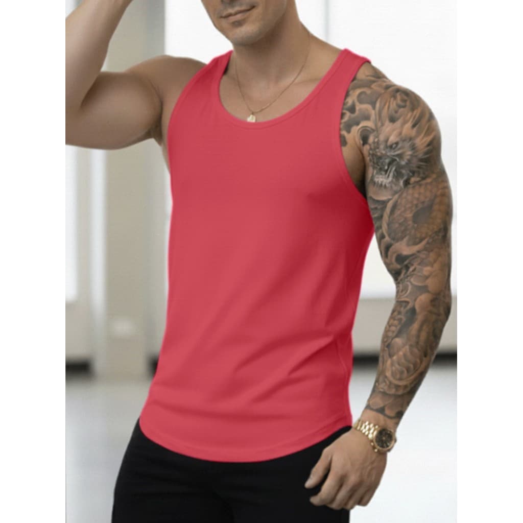 Camiseta Regata Masculina Moda Fitness Casual Malha Leve Lisa Confortável Blusa Alças Básica