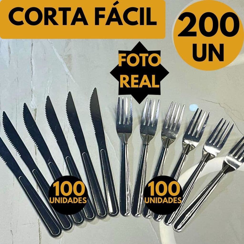 Jogo de Talher 200/180/160/140 Peças Inox Facas Garfos Alta Qualidade Premium Refeições Mesa Cozinha