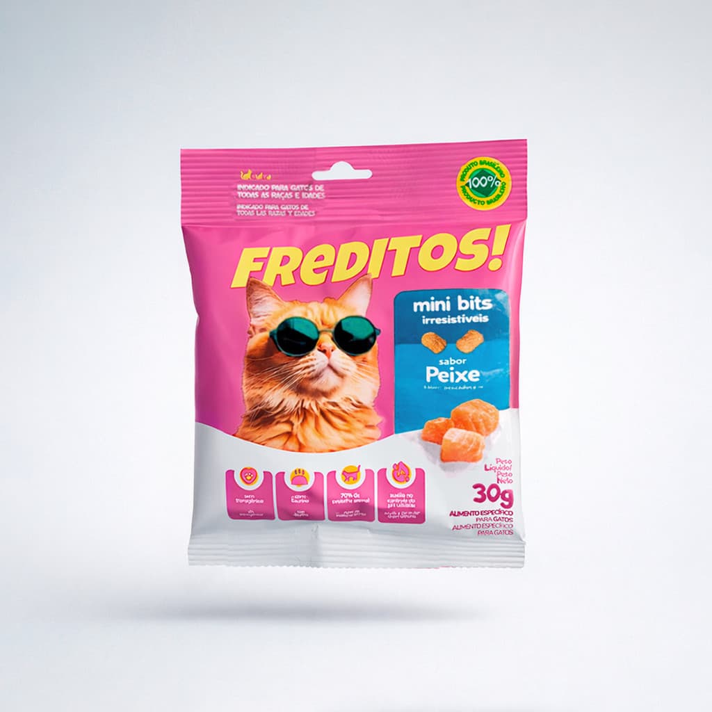 Petisco Para Gatos Freditos Sabor Peixe mini bites - 30G