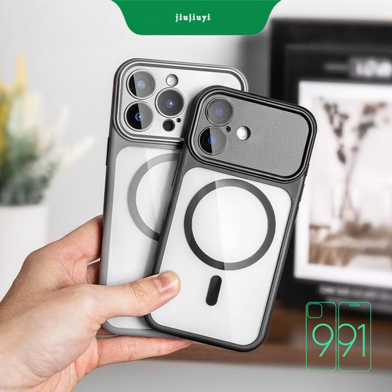 Capa À Prova De Choque premium MagSafe Para iPhone 17/16/15/14/13 Pro Max , Parte Traseira Rígida Feita De Plástico Tran