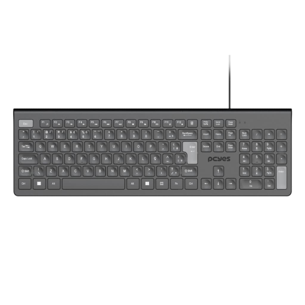 TECLADO USB PCYES SOFT - COM MULTIMIDIA - CABO 2 METROS - ABNT2 - PTOSF2AB